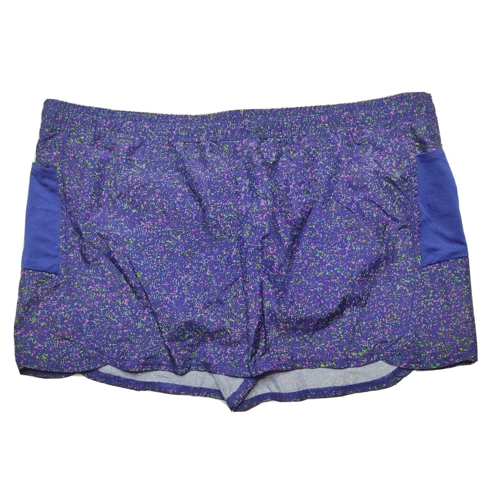 Xersion Big Girls 3XL 22.5 Purple Texture Lined Quick-Dri Athletic Shorts NEW
